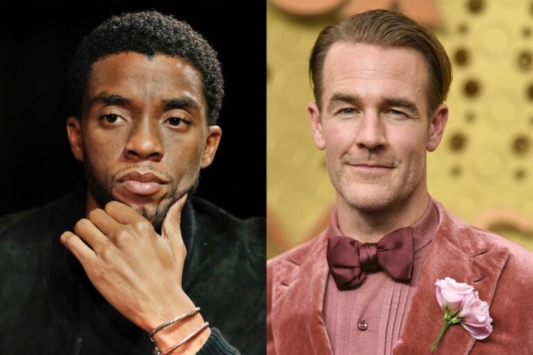 Actors Chadwick Boseman (left) and James Van Der Beek both died from colorectal cancer in their 40s. AP Photo/Pablo Martinez Monsivais and Richard Shotwell/Invision/AP)