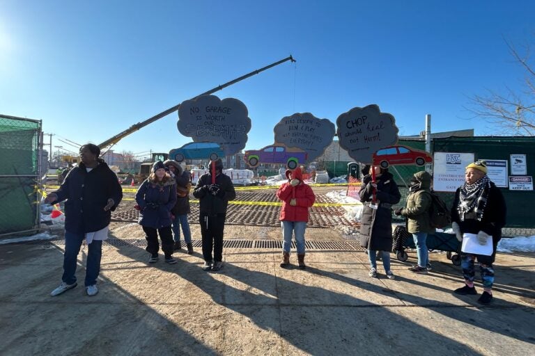 Roughly two dozen protesters rallied