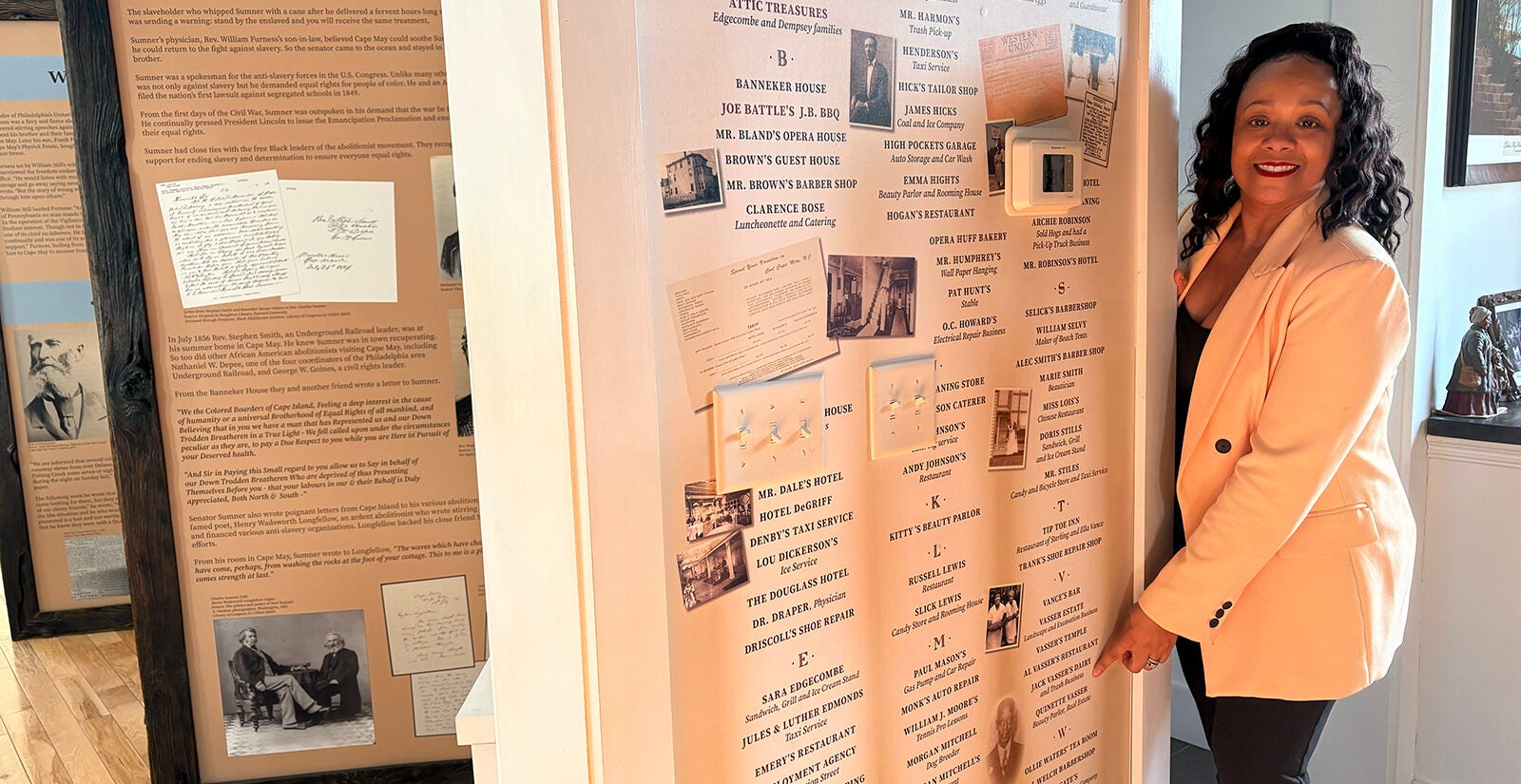 Community Outreach Director for Cape May County and President of the Cape May County Chapter of the NAACP, Quanette Vasser-McNeal poses at the Harriet Tubman Museum