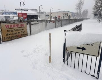 Winter Weather New Jersey Snow covers a path at a train station in Rutherford, N.J., Monday, Feb. 23, 2026 after an intense snowstorm hit the area.