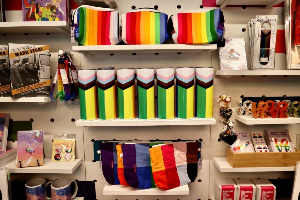 The gift shop at the Philly Pride Visitor Center