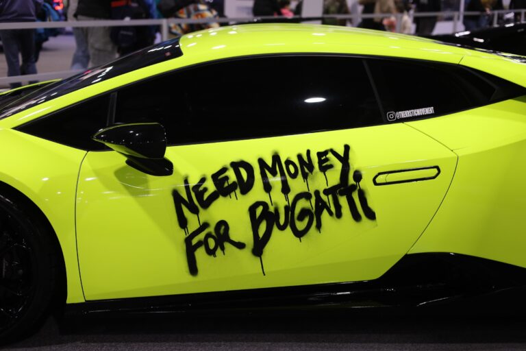 Sports cars on display at the Auto Show