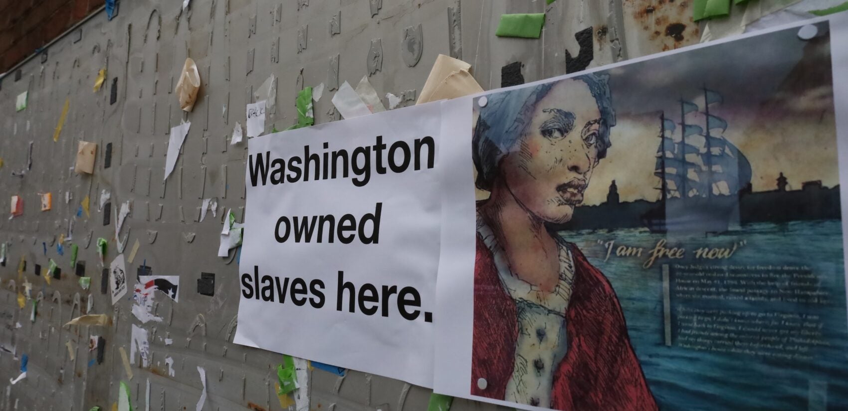 Flyers are writing on the blank panels that hadn't yet been restored