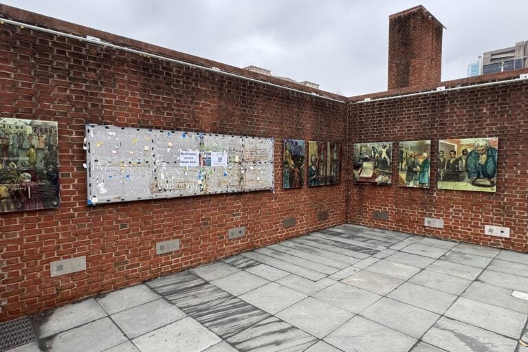 Panels are restored to the slavery exhibits at the President's House Site
