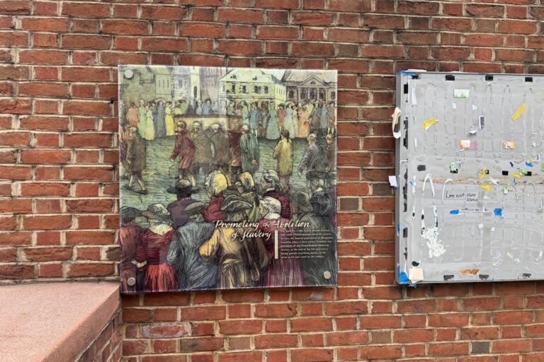 Panels are restored to the slavery exhibits at the President's House Site on Independence Mall