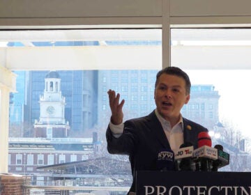 Brendan Boyle speaking at press conference