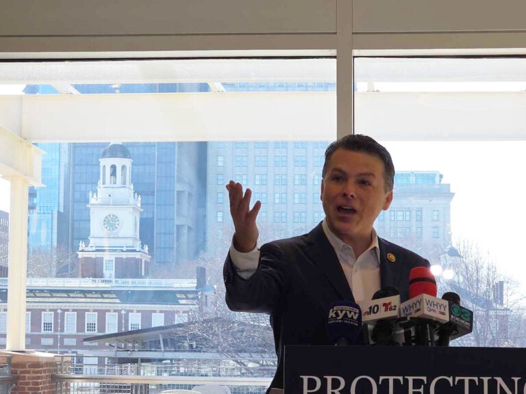 Brendan Boyle speaking at press conference