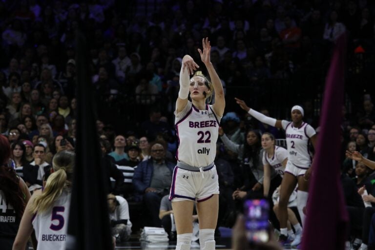 Cameron Brink attempts a jumper