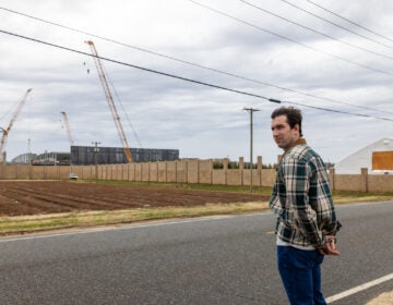 Zac Landicini by the data center in Vineland being constructed