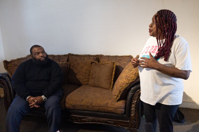 Jordan Harris talking with Barbara Walker