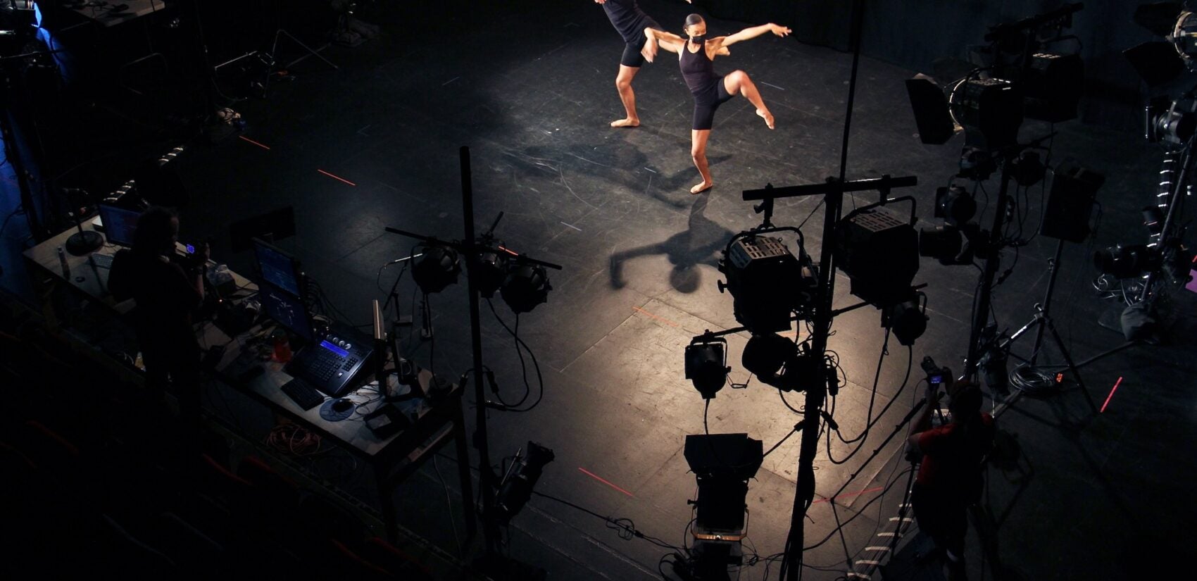 Dancers performing in the FringeArts building