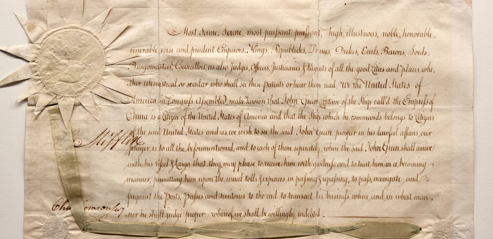 An old letter written with caligraphy