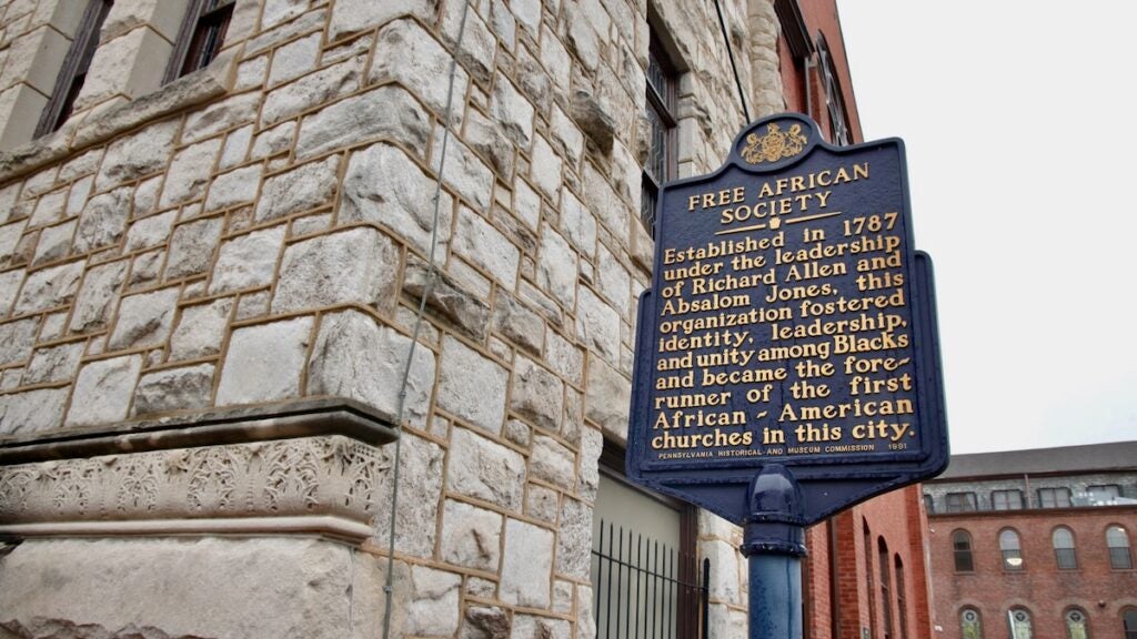 History maker outside Mother Bethel AME Church