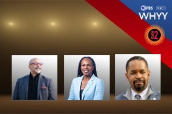 Graphic for WHYY Studio 2 hosted debate PA 3rd Congressional district including Chris Rabb, Ala Stanford, and Sharif Street.