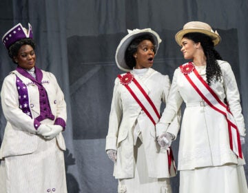 Danyel Fulton (Ida B. Wells), Trisha Jeffrey (Mary Church Terrell), and Victoria Pekel (Phyllis Terrell)