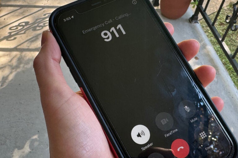 911 on a phone screen