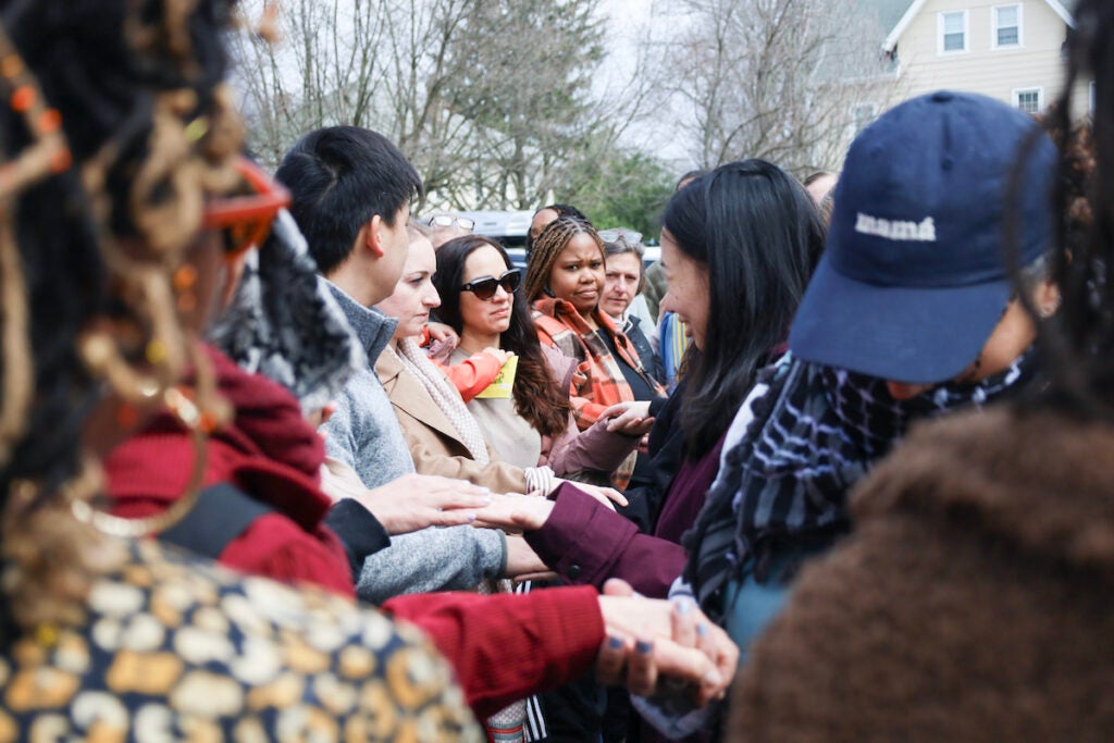 Former staff and patients outside Lifecycle Wellness and Birth Center