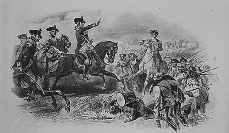 George Washington at the Battle of Monmouth in June of 1778, shortly after the British army left Philadelphia (Photo courtesy of the National Archives) 