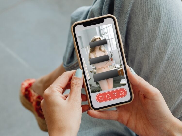 The majority of the victims of non-consensual sexual imagery are women.