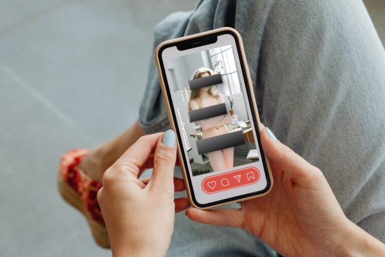 The majority of the victims of non-consensual sexual imagery are women.