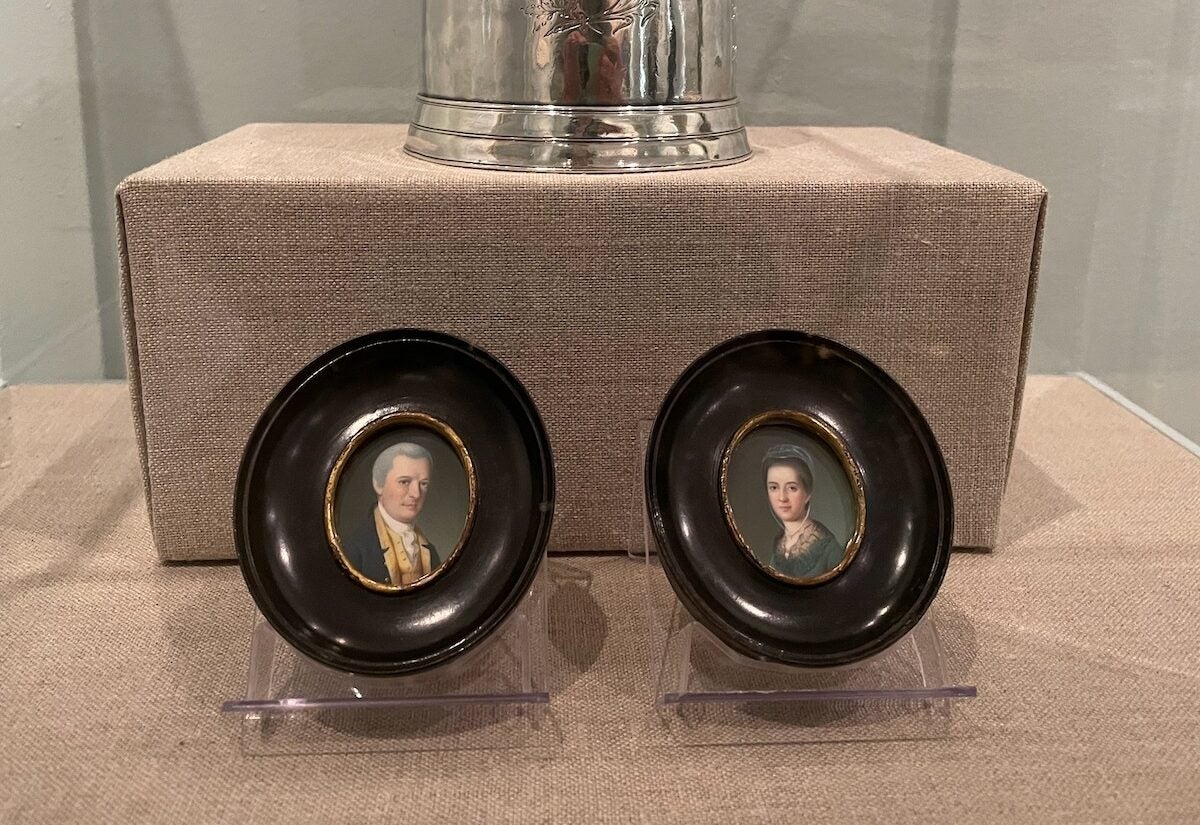 Copies of miniature portraits of Colonel Clement Biddle and his wife, Rebekah Biddle, painted by the American painter Charles Willson Peale