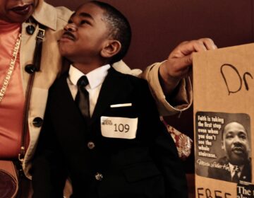Caleb Hammonds dressed as Martin Luther King Jr.