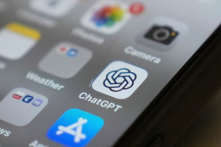 File: The ChatGPT app icon is seen on a smartphone screen