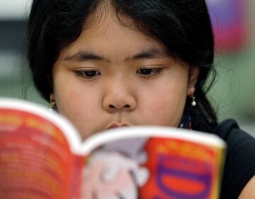 a child reading a book
