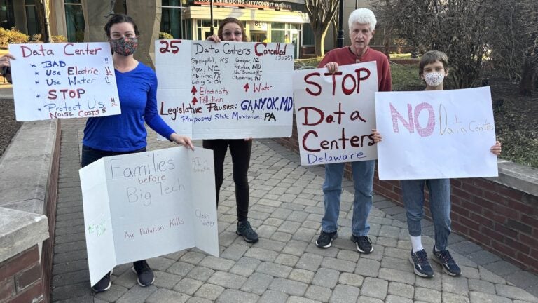 Opponents of massive data centers protested
