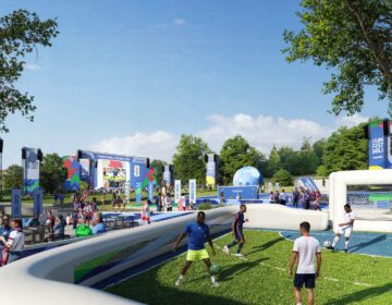 A rendering of Philadelphia’s Fan Festival site