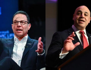 side-by-side photos of Josh Shapiro and Dave Sunday