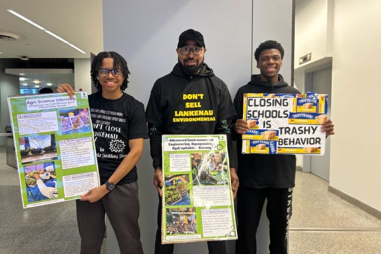 Lankenau students and staff protesting with signs