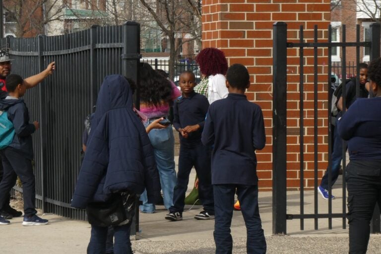 Students outside Bluford Elementary School
