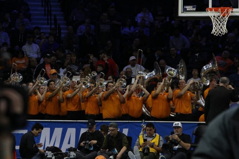 the Tennessee marching band at Xfinity Mobile Arena