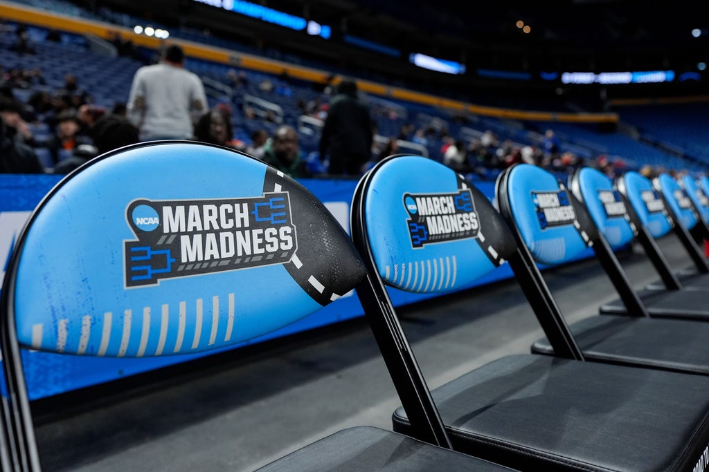 Chairs with March Madness logo