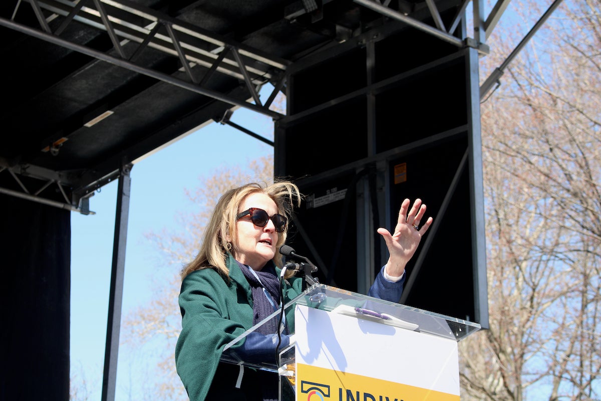 U.S. Rep. Madeleine Dean, D-Montgomery County, addressed the crowd at the third 