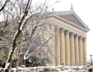 the Philadelphia Museum of Art after a snowstorm