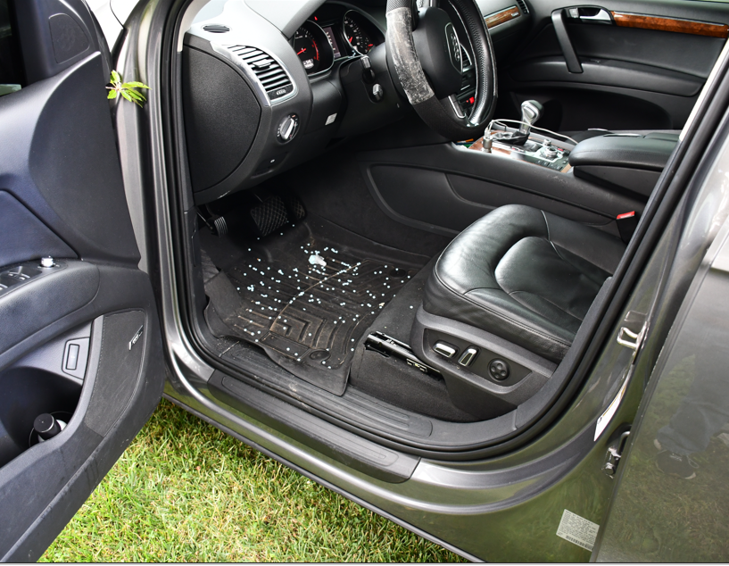 pills on a car's floorboard