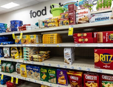 Rows of snacks on display at a store