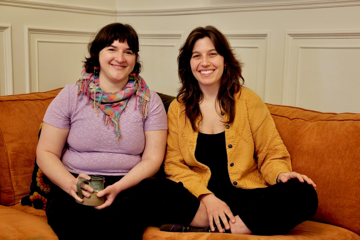 Miryam Coppersmith (left) and Maddie Rabin pose for photo