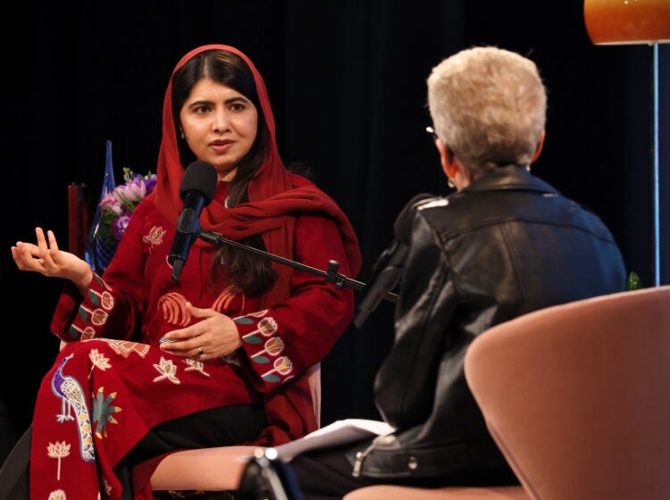 Malala Yousafzai being interviewed by Terry Gross