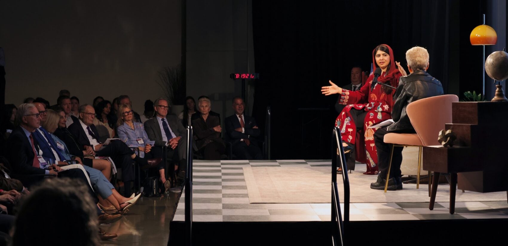 Malala Yousafzai being interviewed by Terry Gross