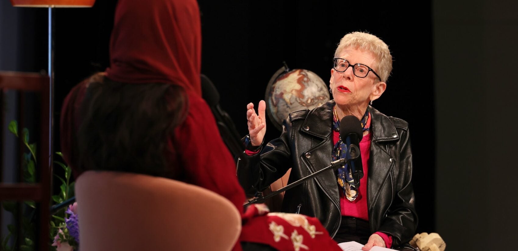 Malala Yousafzai being interviewed by Terry Gross