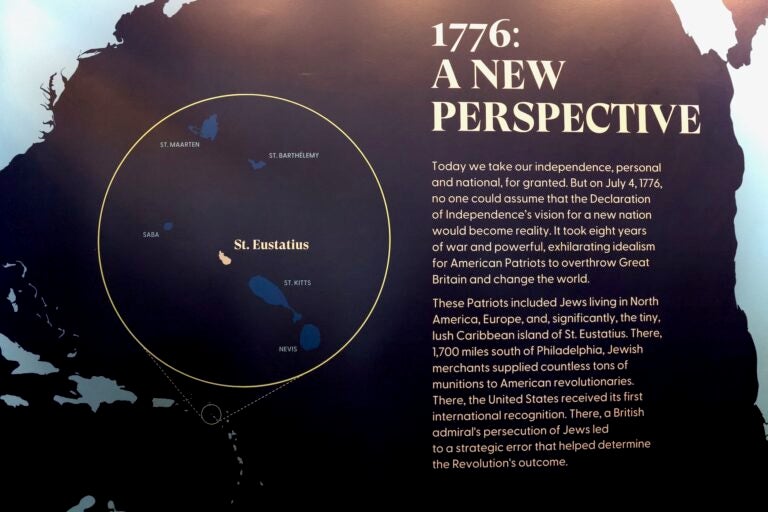 The tiny island of St. Eustatius on a map