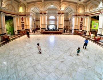 The marble floor of Hamilton Hall