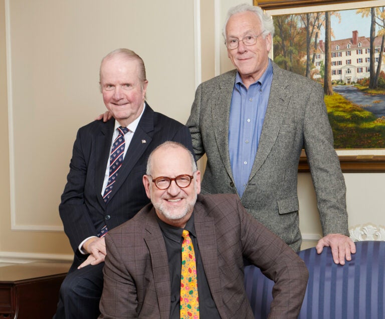 DCF leadership past and present: Fred Sears (President and CEO 2002-2016; left), Collis Townsend (Executive Director 1987-2002; right), and Stuart Comstock-Gay (current President and CEO; seated).