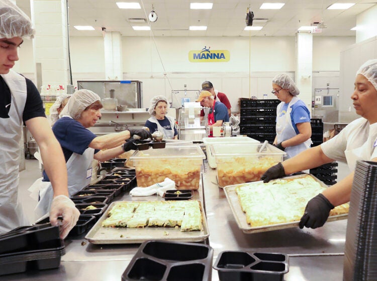 Staff and volunteers at MANNA in Philadelphia put together medically tailored meals