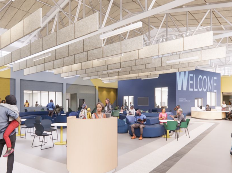 carousel-house-rec-center-bp-040326 A rendering shows the planned new entrance area and multipurpose room