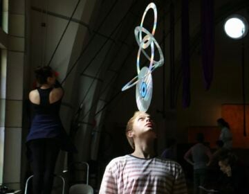 Juggler Zak McAllister works on a balancing act