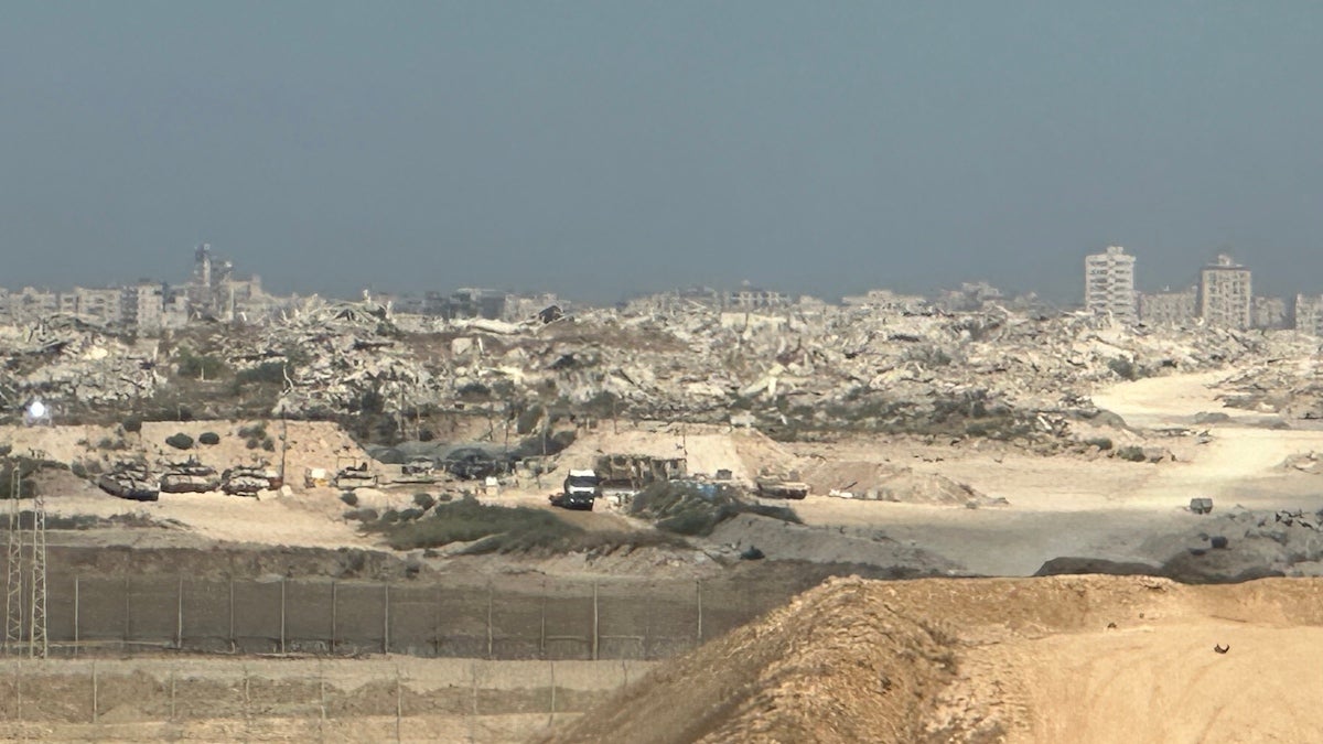 View of destroyed buildings in Gaza